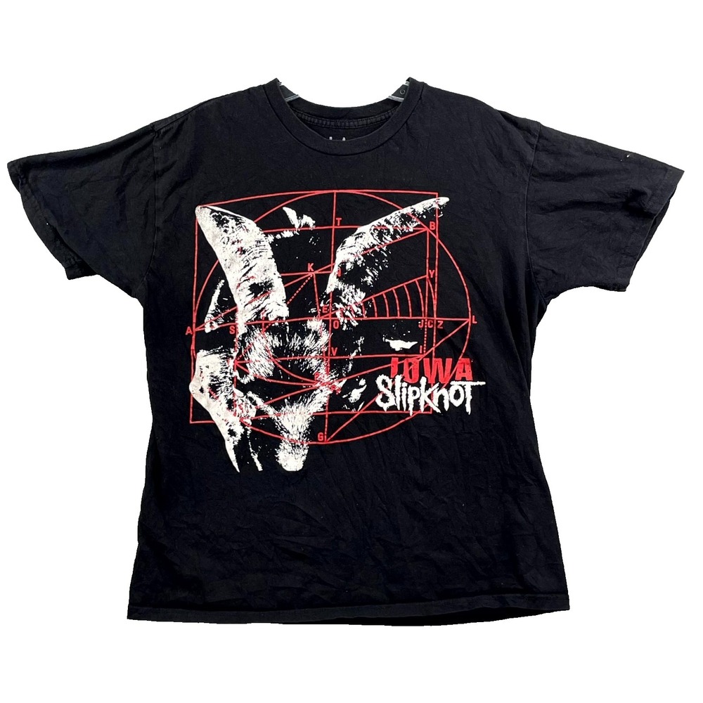 Slipknot Iowa Geometric Cover T Shirt Mens Large Black Metal Band Studio Album